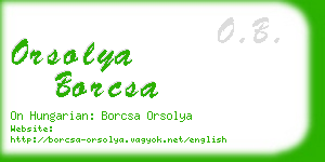 orsolya borcsa business card
